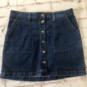 J crew mercantile denim skirt 12 large button front jean new w tag